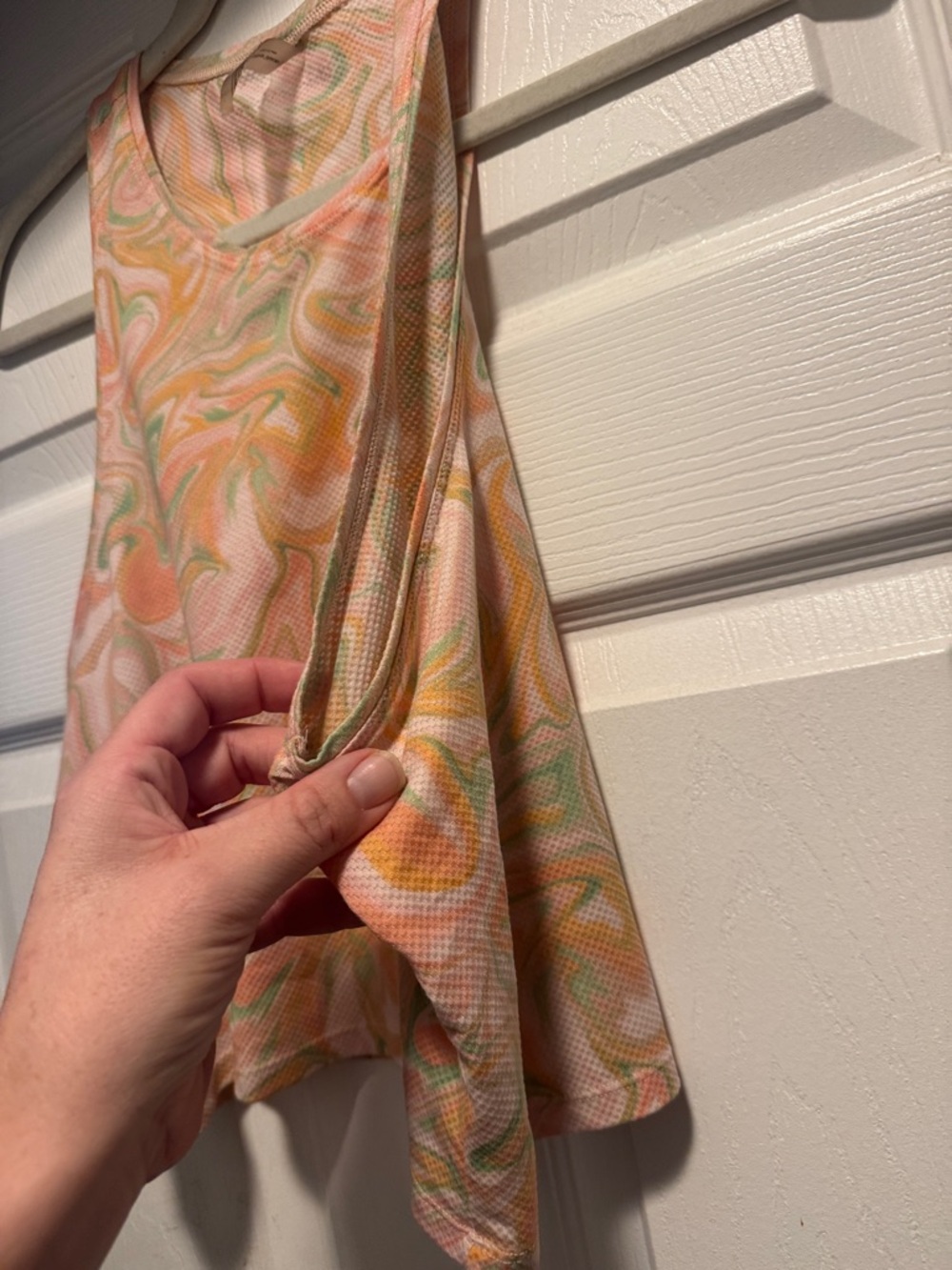 Outdoor Voices Marble Print Tank Top in Peach, Green, Yellow - Picture 4 of 5